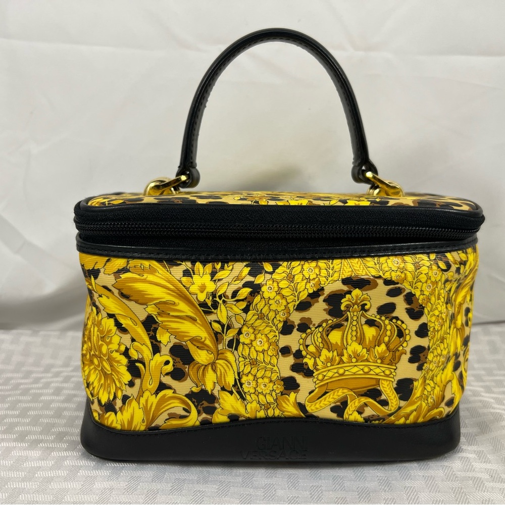 3195: Gianni Versace Baroque & Leopard Print Vanity Cosmetic Case